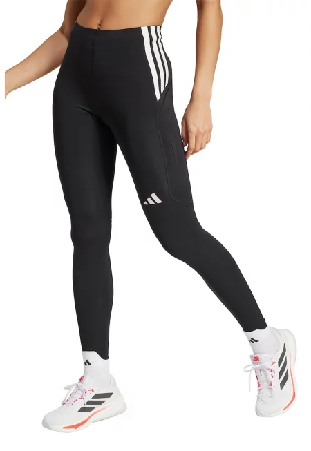 Клин Adizero с висока талия - за бягане - Бял/Черен