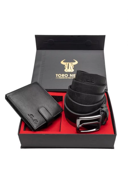 Комплект портфейл и колан - мъжки - от естествена кожа - Vox-Rubber - xxl