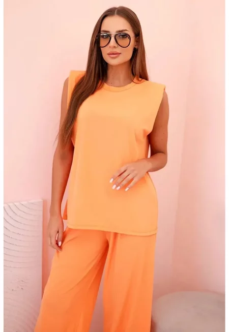 Комплект потник без ръкави и панталон с прав крачол - Един размер