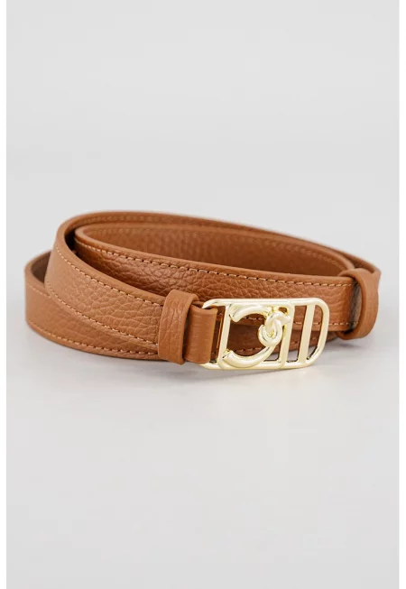 Кожен колан C-Me с тока с игла - Канелено кафяво