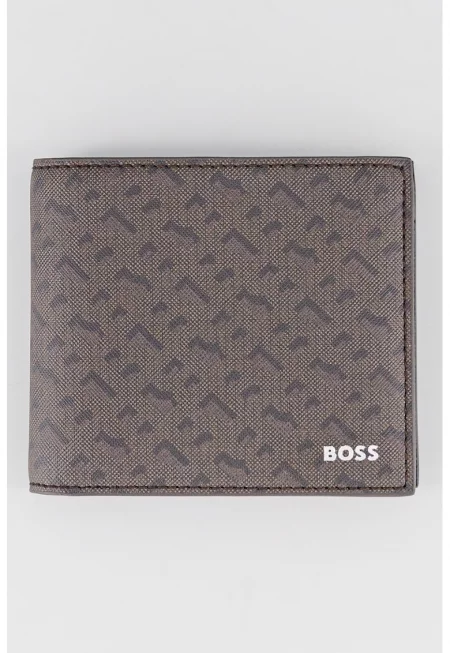 Кожен портфейл Zair с десен - Черен/Кафяв