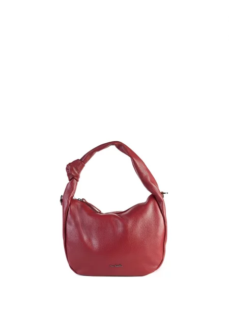 Кожена чанта за рамо Sélene - Бордо