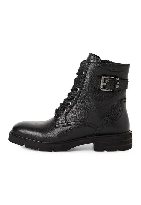 Кожени боти с релеф - Черен