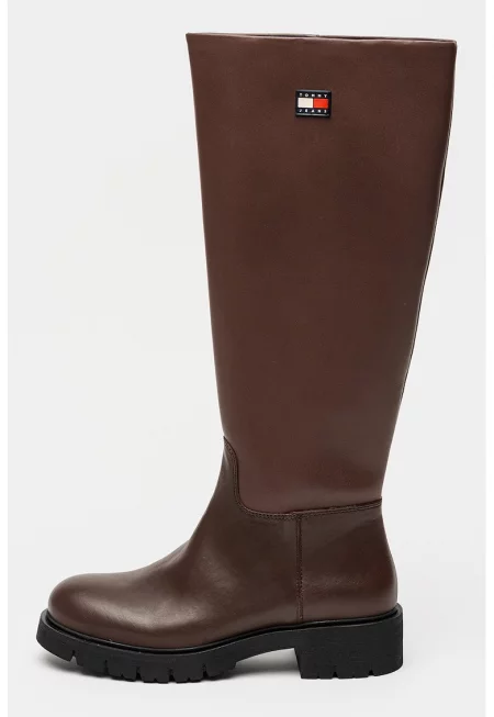 Кожени ботуши до коляното - Коняк кафяв