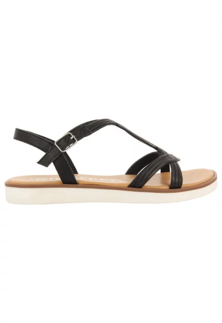 Кожени сандали Cornualles с каишки - Черен