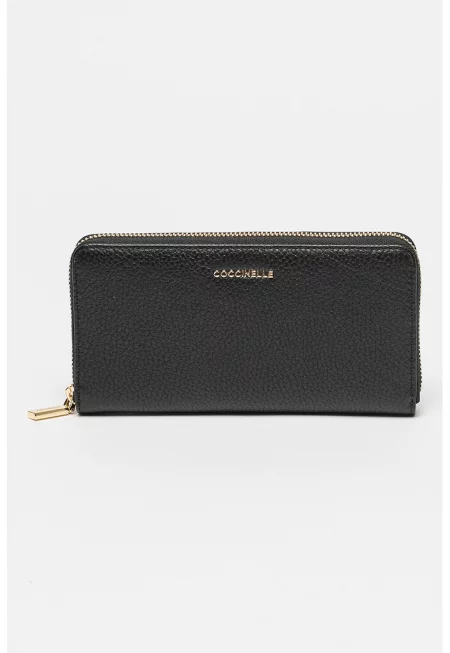 Кожено портмоне с цип и релеф