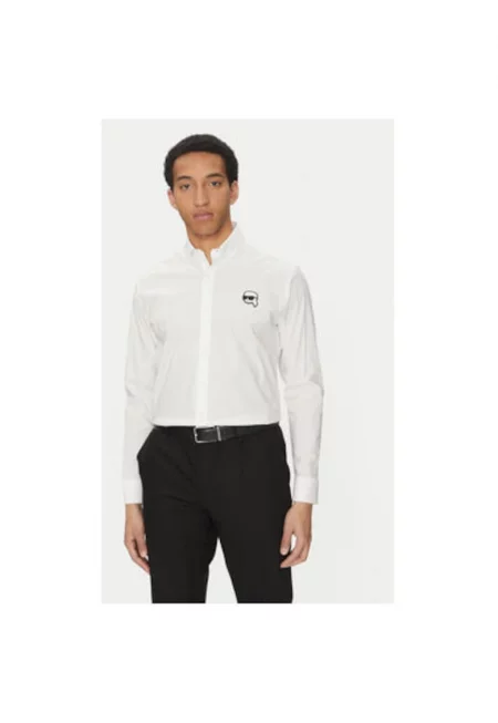 Мъжка риза  605911 552671 - памук - бяла