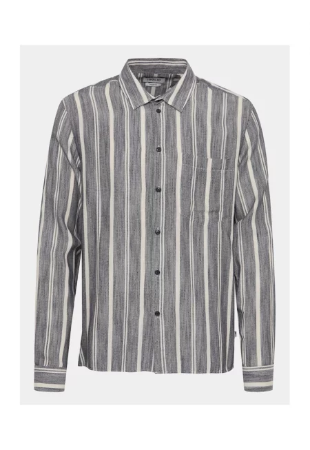 Мъжка риза - Едноцветна - 303539269 - Синя - Памук