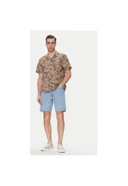 Мъжка риза  размер S - 72625-0117 - памук/лиосел - кафява