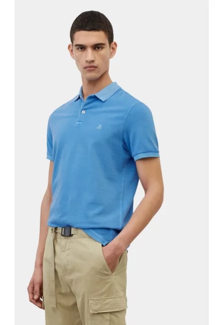 Мъжка тениска -  609740 - син - памук