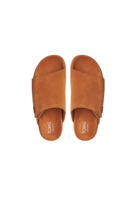 Мъжки джапанки  10022037 - Естествена кожа - Кафяви