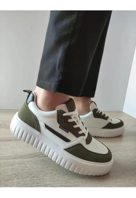 Мъжки ежедневни обувки  Y237 - бели с каки велур