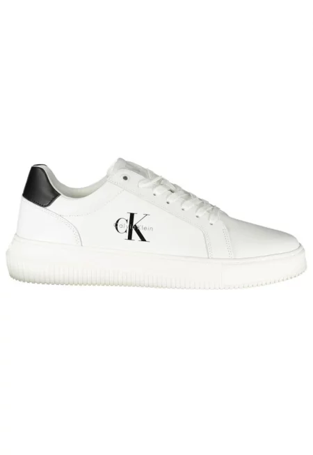 Мъжки кецове  с дебела подметка - бели с черни детайли