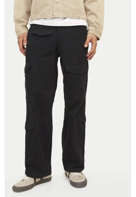 Мъжки панталон -  304599101 - Памук - Черен - Черен