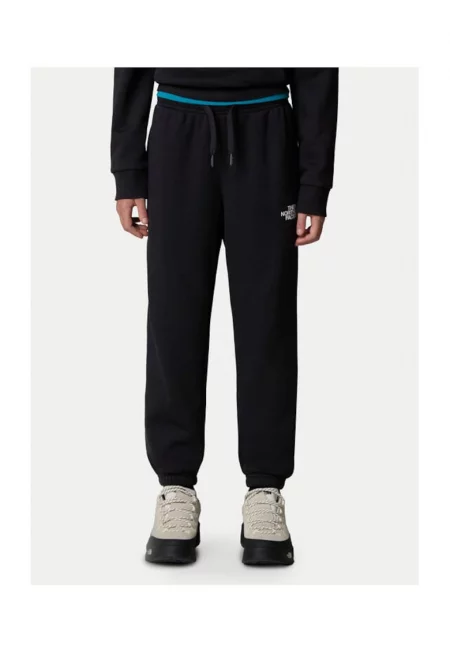 Мъжки спортни панталони -  TNF BLACK - памук/полиестер - черни - Черен