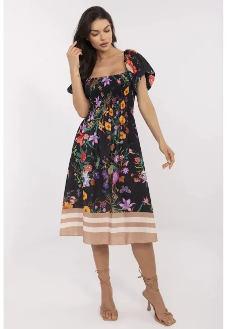 Миди рокля  черна - един размер