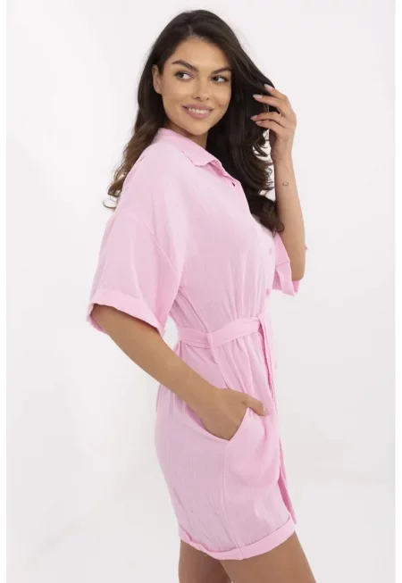 Памучен гащеризон с колан на талията - Един размер