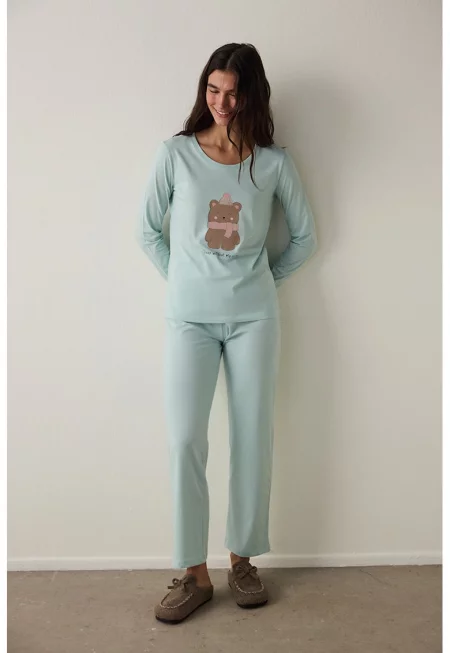 Памучна пижама с графика