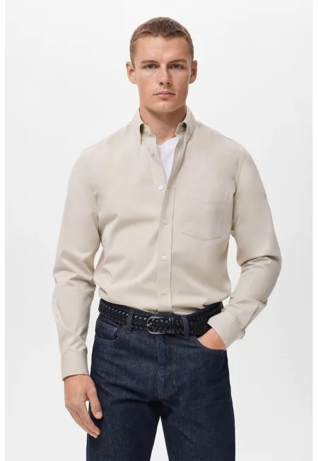 Памучна риза с дълги ръкави