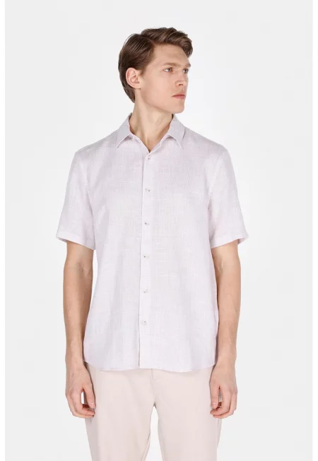 Памучна риза с къси ръкави