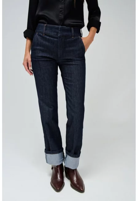 Прави дънки чино - Тъмносин