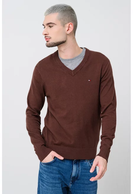 Пуловер с органичен памук и кашмир