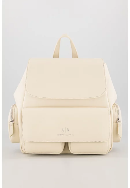 Раница Rachel от еко кожа с джобове - Бежов