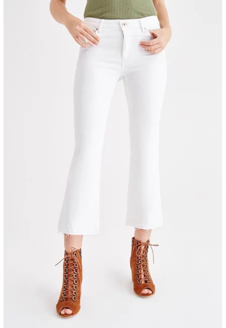 Разкроени дънки - Бял