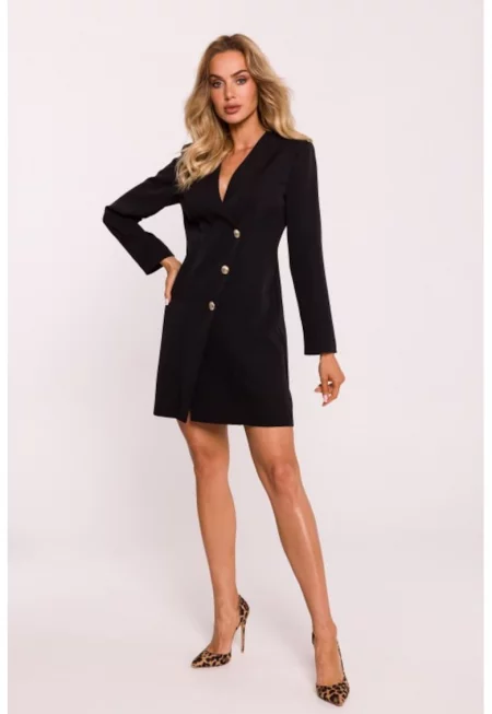 Рокля тип сако със златисти копчета