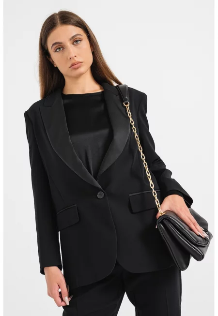 Сако със сатинирана яка Nardo - Черен