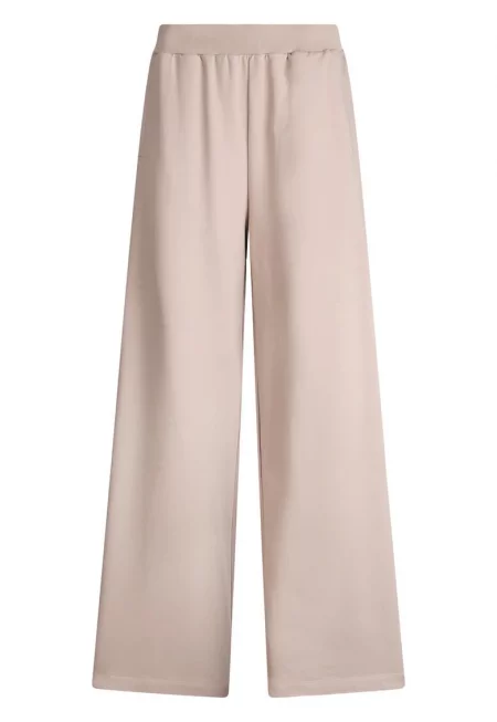 Широк панталон с метално лого - Бежов