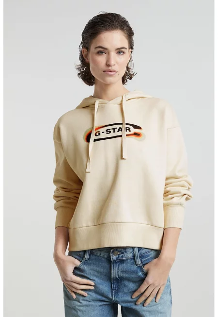 Широко худи Old Skool с лого - Бежов