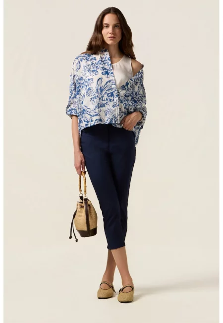 Слим дънки капри - Тъмносин