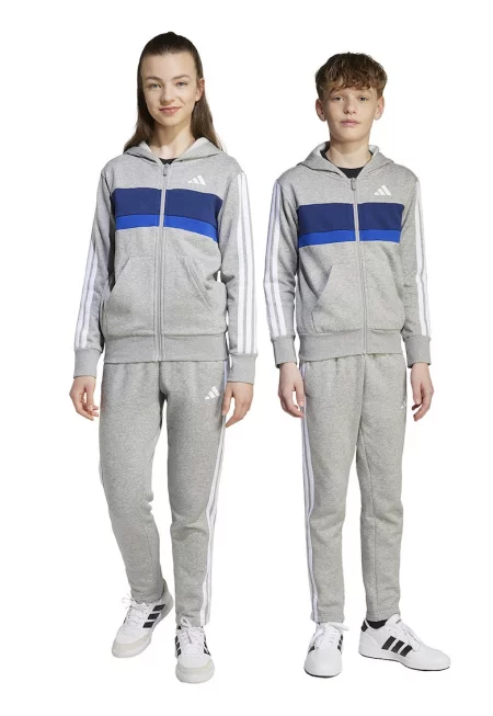 Спортен екип с памук с лого - Светло сив/Син