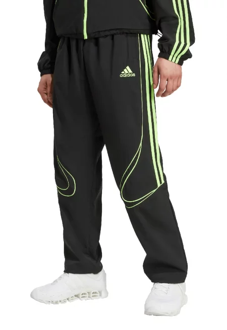 Спортен панталон с лого - Черен/Лайм зелено