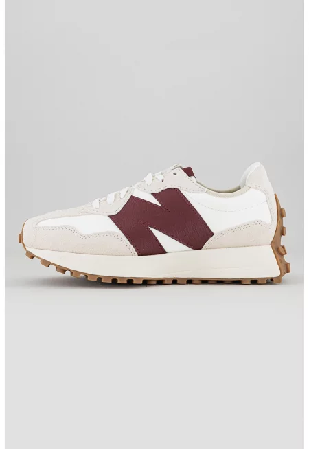 Спортни обувки 327 с велур - Бял/Бордо/Сиво-бежов