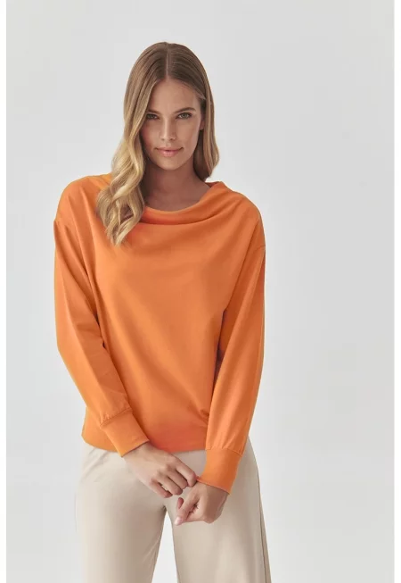 Суитшърт с памук - Мандарина