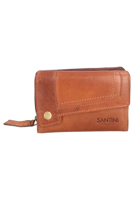 Унисекс кожено портмоне 27255 - Коняк кафяв