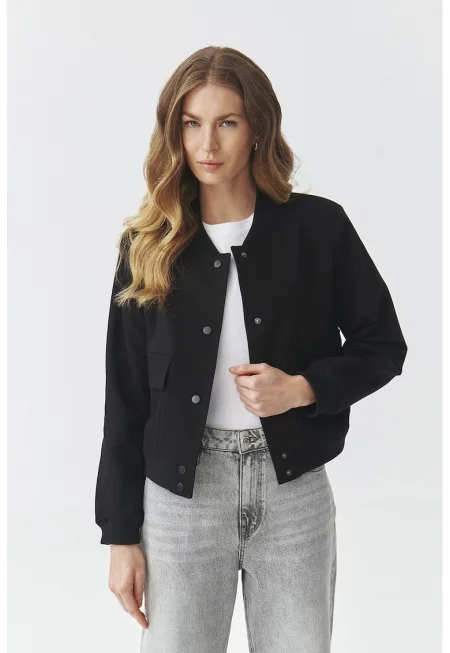 Яке с джобове с капаче - Избеляло черно