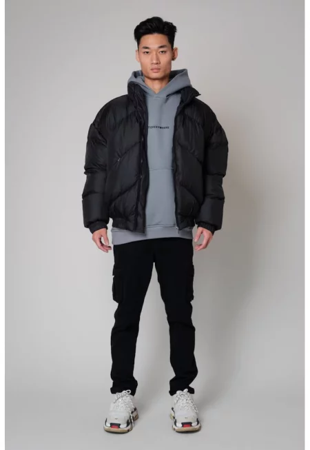 Яке с цип Oversized Black 8326 - Черен