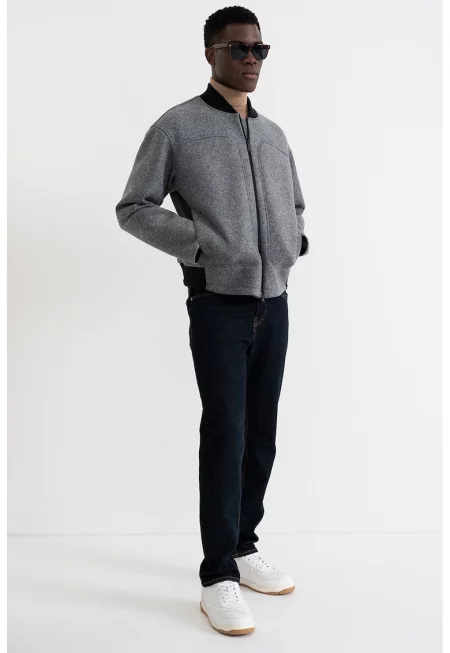 Яке с вълна и цип - Сив