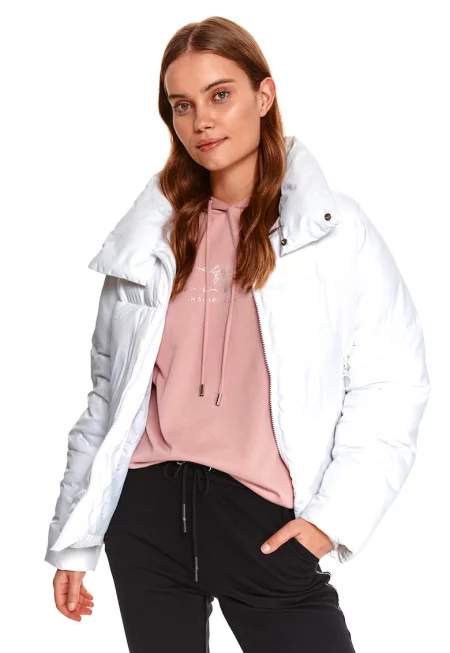 Зимно яке с права яка - Бял