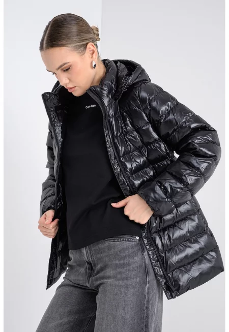 Зимно яке с цип - Черен