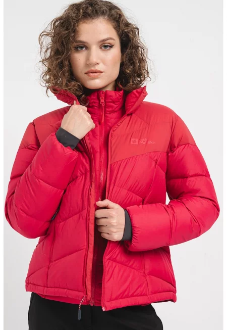 Зимно яке с цип и лого - Червен