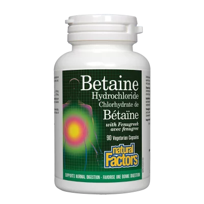 Betaine Hydrochloride / Бетаин Хидрохлорид, 500 mg, 90 капсули