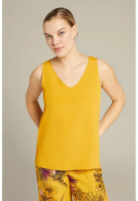 Блуза с шпиц - Шафраново жълто