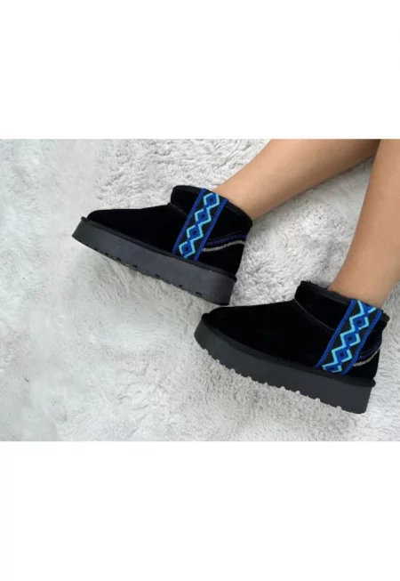 Черни ботуши от естествена кожа W5829 118 13713