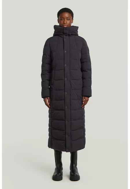 Дълго подплатено яке - Черен