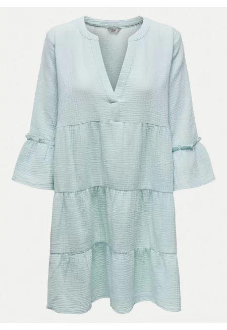 Дамска лятна рокля  15267999 - Органичен памук - Зелена - Зелен