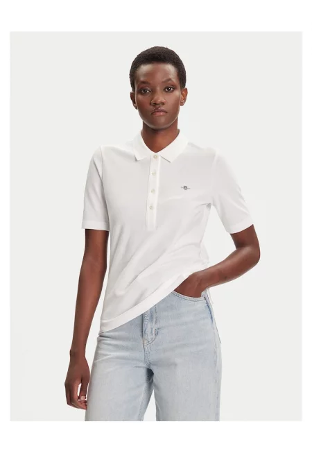 Дамска тениска  slim fit екрю - Екрю